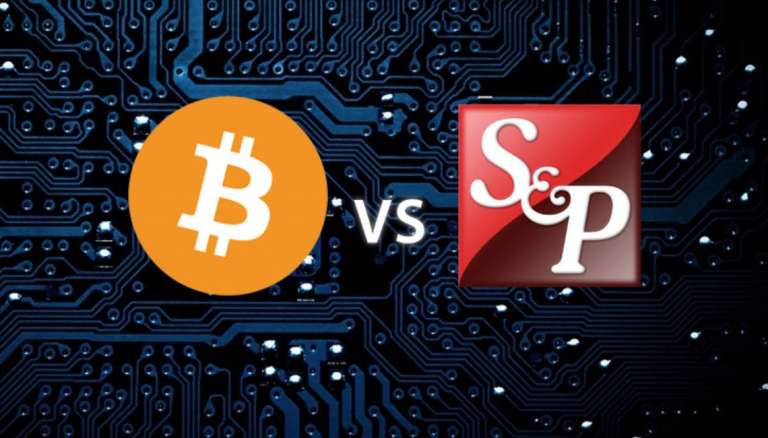 Bitcoin vs S&P 500. И кто там пузырь?